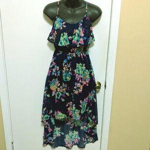 NWOT Rainbow Floral Asymmetrical summer dress